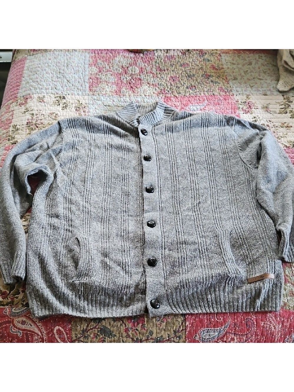 Joseph Abboud Gray Cardigan Sweater Size L